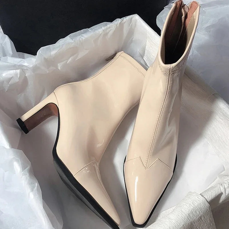 Damen Stiefel Elegant Spitz Kunstleder für Formelle und Legere Anlässe 2