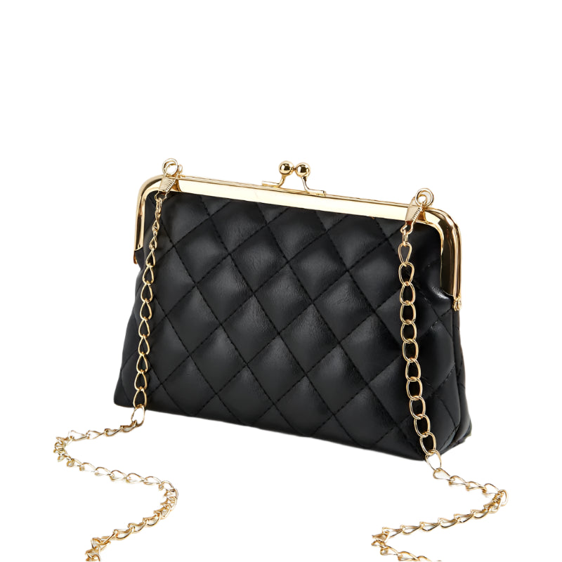 Damen Umhängetasche Kunstleder mit Kettenverschluss und Modernem Design 1