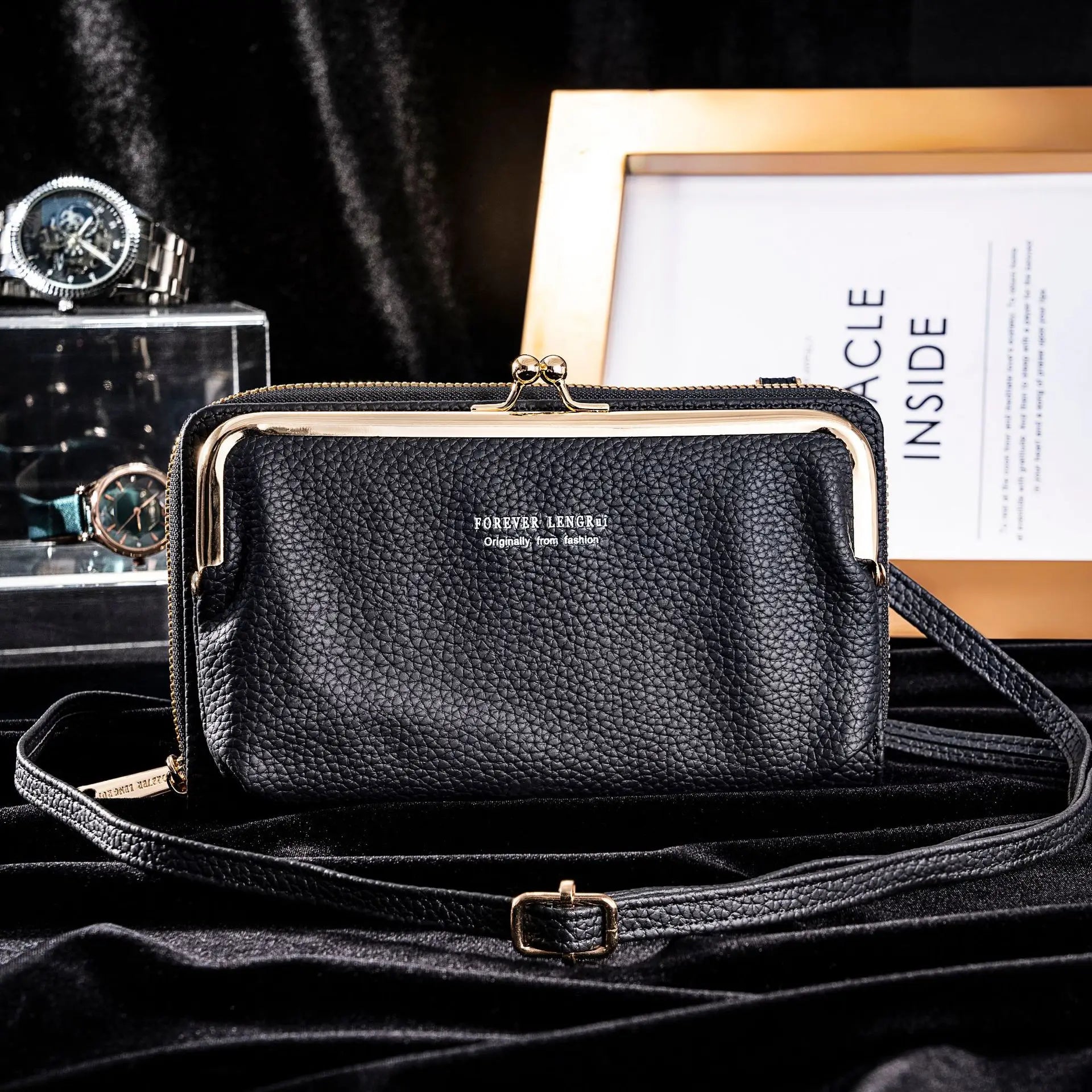 Damen Handtasche Multifunktional PU-Leder mit Kreuzverschluss und Einzigartigem Design 6