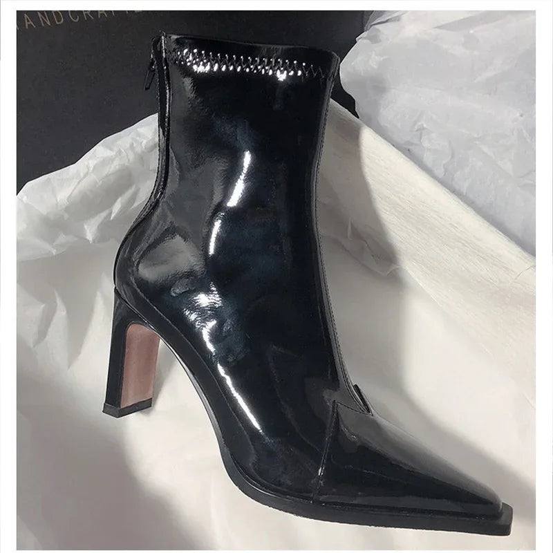 Damen Stiefel Elegant Spitz Kunstleder für Formelle und Legere Anlässe 3