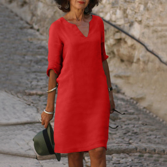 Damen Kleid Elegantes Design Leichtes Atmungsaktives Material-2