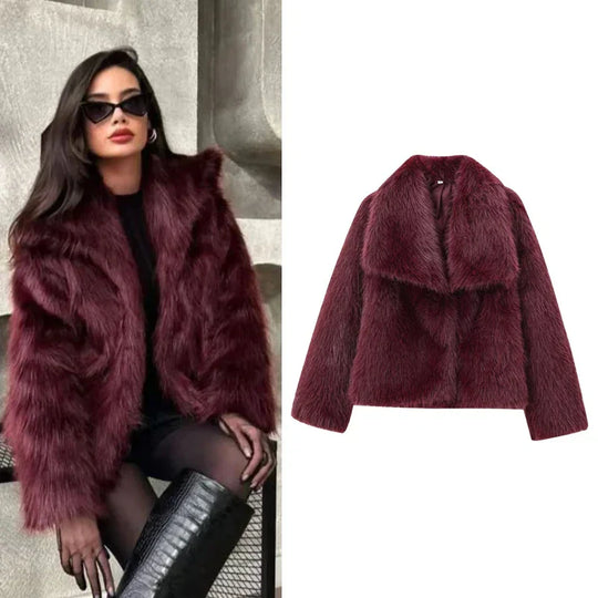 Damenjacke Winter Plüsch Warm Polyester für Kalte Tage 5