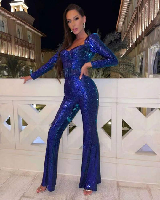 Damen Jumpsuit Elegant Hochzeitsfestlicher Schnitt Polyester-1
