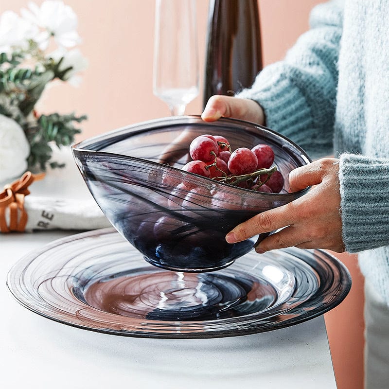 Salatschüssel Glas Unregelmäßiges Design für Stilvolle Tischdekoration 0