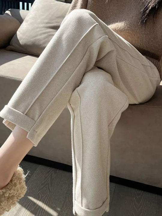 Damen Pantalon Elegantes Polyester Bequem 2