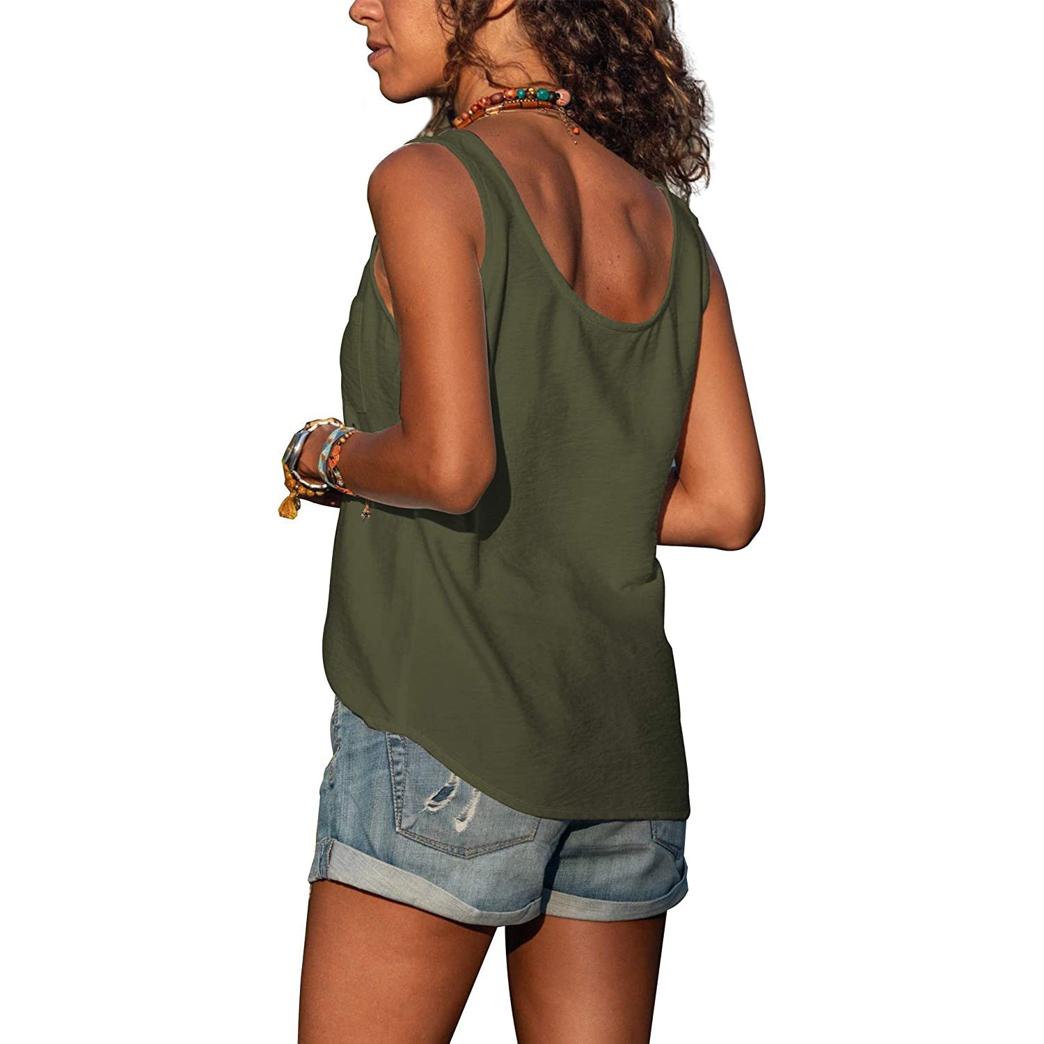 Damen Tanktop Slim Fit Baumwolle Ibiza Stil-6