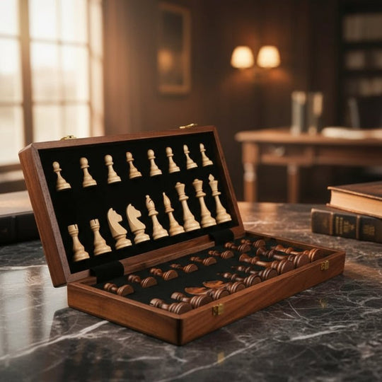 Schachspiel Faltbar für Strategisches Spielen – Elegantes Schachbrett für Turniere und Zuhause 0