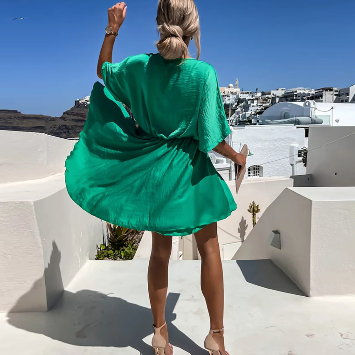 Damen Kleid Luftig Baumwolle Lockere Passform Elegantes Design 5