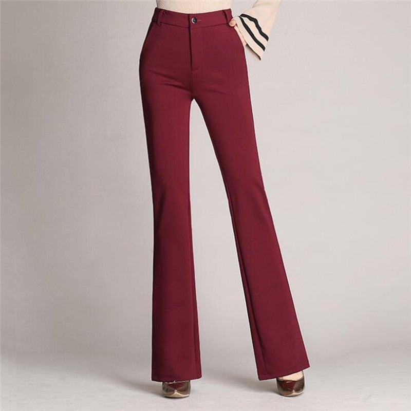 Schlanke Highwaist Schlaghosen