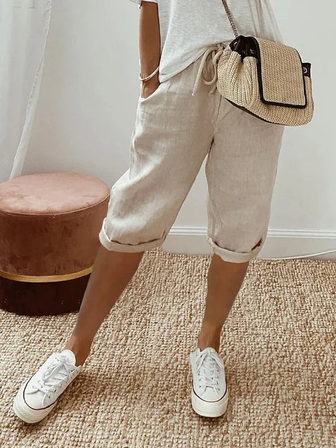 Variant image for Damen Hose Casual Praktische Seitentaschen Hochwertige Stoffhose-9