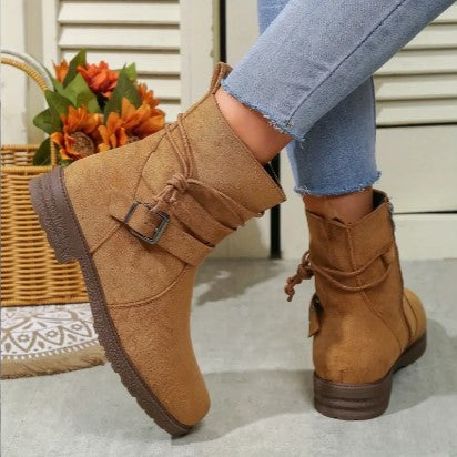 Damen Knöchelstiefel Eleganter Leder Stil für Jeden Anlass 6