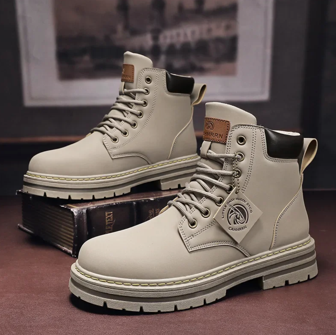 Herren Stiefel Hoch Patchwork Design aus PU mit Baumwollfutter 1