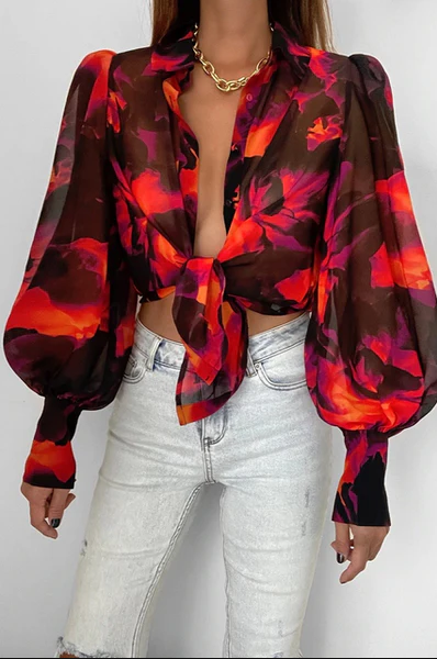 Variant image for Damenbluse Elegante Passform Weiches Stretchmaterial Langarm Blusen-17