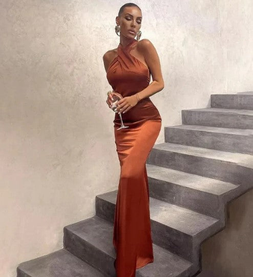 Variant image for Damen Maxikleid Satin Elegantes Abendkleid für Feste-1