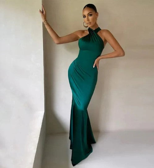 Variant image for Damen Maxikleid Satin Elegantes Abendkleid für Feste-9