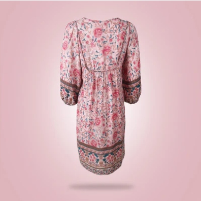 Damen Minikleid V-Ausschnitt Charmant Aus Hochwertigem Stoff für Festliche Anlässe-4