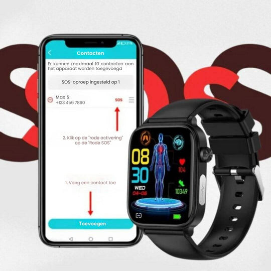 Senioren Smartwatch mit Gesundheitsüberwachung und GPS Tracking, Smart Watch mit Notruf für Senioren 7