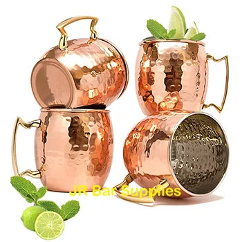 Set von Kupferbechern für Kalte Getränke – Gehämmertes Design für Cocktails und Erfrischungsgetränke 6