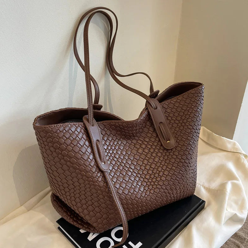 Damen Umhängetasche Geflochtenes Design Kunstleder für Alltag und Freizeit 3