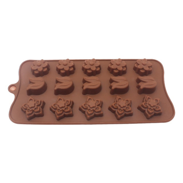 Silikon Backform Herz Blumen für kreative Kuchen und Schokoladenkreationen 14