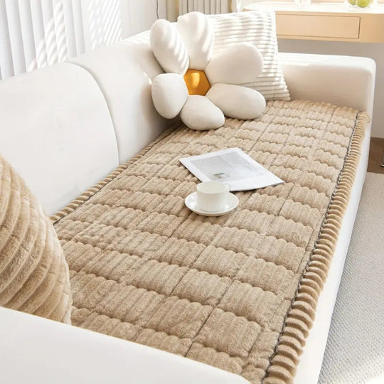 Sofaüberwurf mit Plissierten Kanten für Gemütliche Wohnräume 0