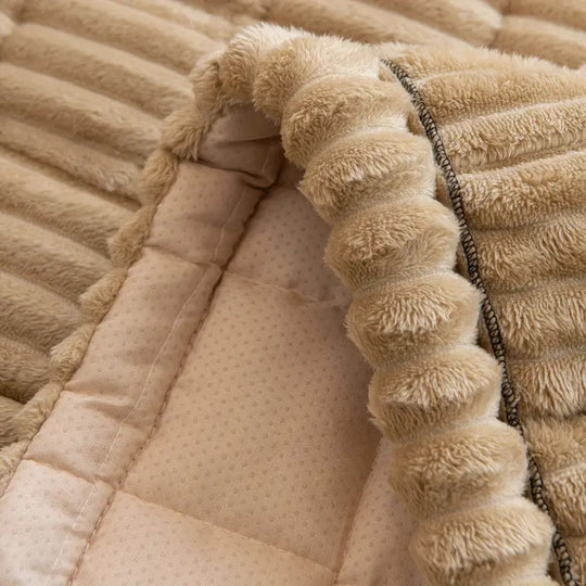 Sofaüberwurf mit Plissierten Kanten für Gemütliche Wohnräume 1