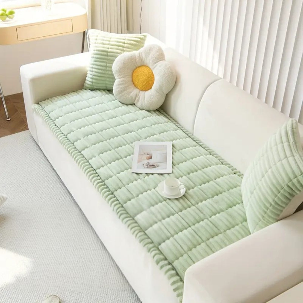 Sofaüberwurf mit Plissierten Kanten für Gemütliche Wohnräume 2