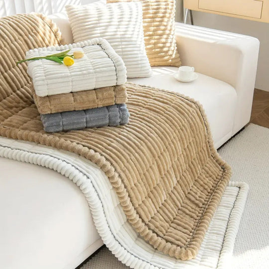 Sofaüberwurf mit Plissierten Kanten für Gemütliche Wohnräume 5