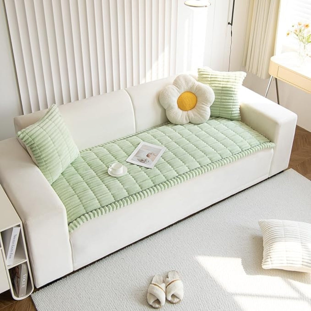Sofaüberwurf mit Plissierten Kanten für Gemütliche Wohnräume 7