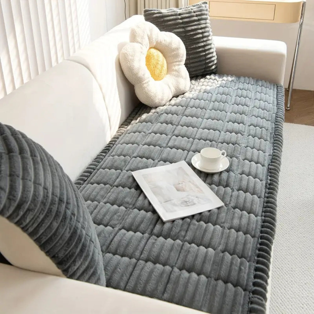 Sofaüberwurf mit Plissierten Kanten für Gemütliche Wohnräume 8