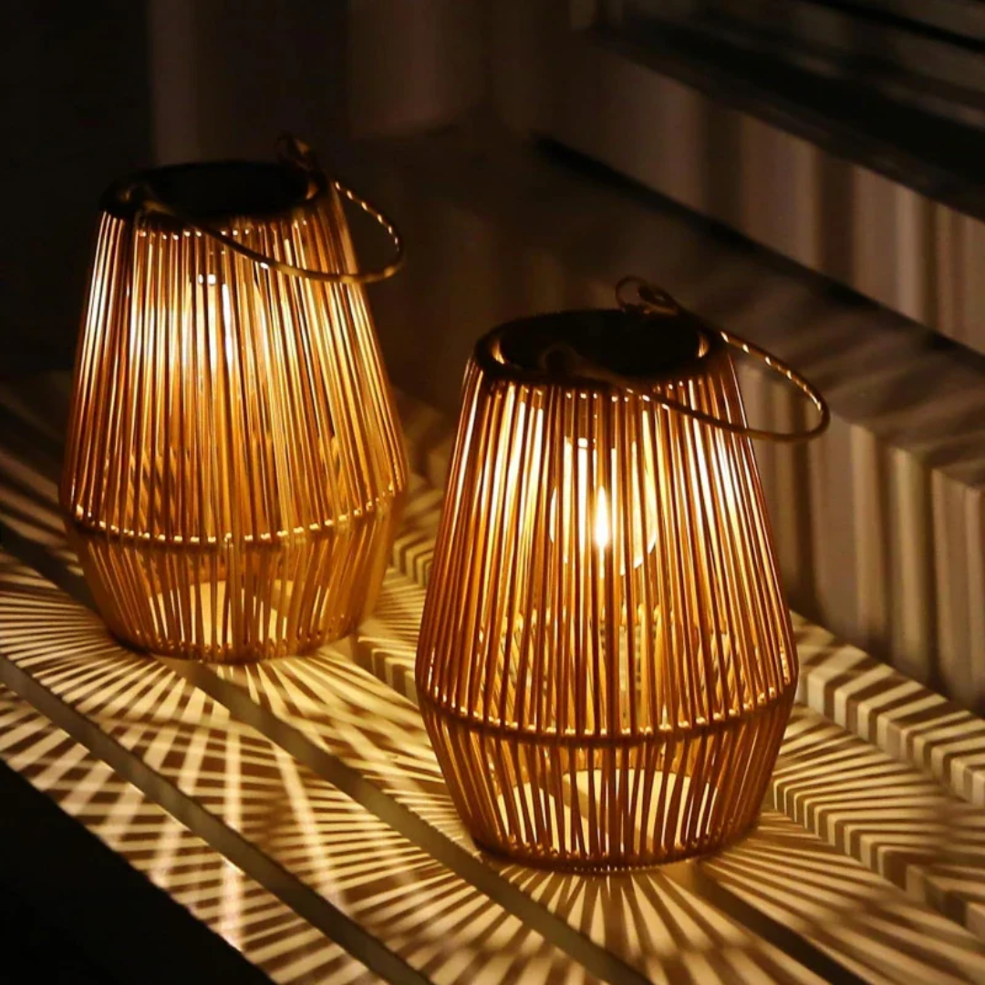 Solar Gartenlampe Handgewebt - Wetterfeste Solar Gartenleuchte für Außenbereich 4