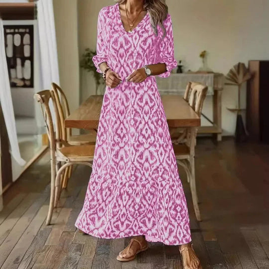 Sommerkleid für Damen mit V-Ausschnitt und halblangen Ärmeln 2