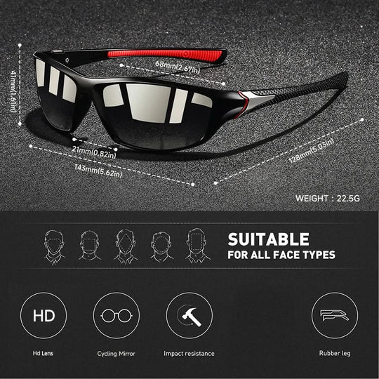 Sport Sonnenbrille Herren Damen Polarisierte Gläser UV400 Outdoor Aktivitäten 7