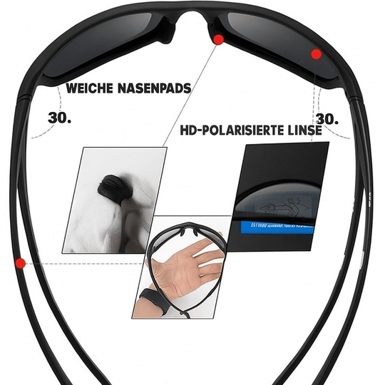 Sport Sonnenbrille Unisex Polarisierte Gläser Ergonomisch für Outdoor-Aktivitäten 6