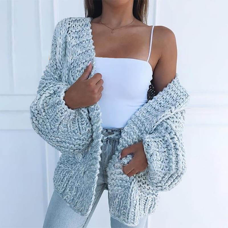 Strickjacke Aus Grobstrick