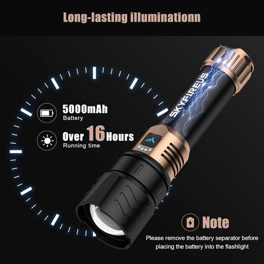 Taschenlampe mit Zoomfunktion für Outdoor-Aktivitäten, LED, Wasserdicht, Wiederaufladbar 4