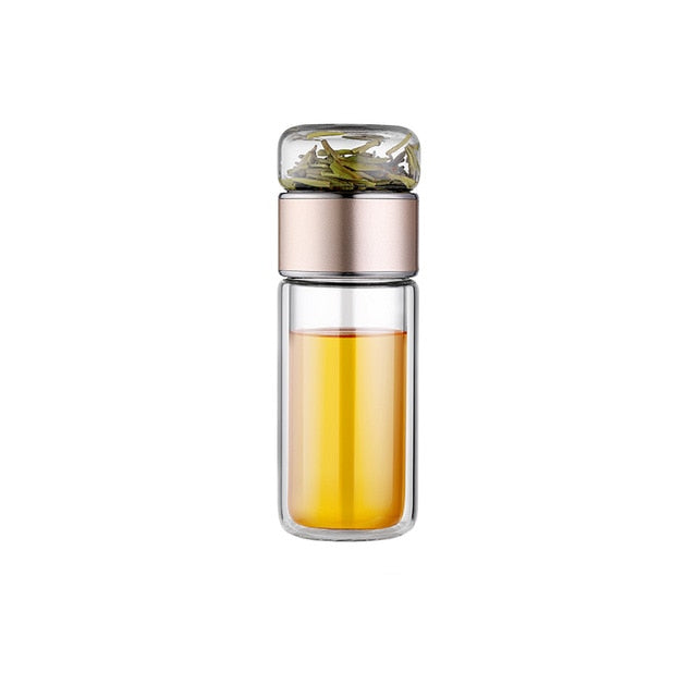 Teeflasche mit Sieb 2-in-1 für Losen Tee und Teebeutel, Doppelwandige Flasche für Optimalen Genuss 8