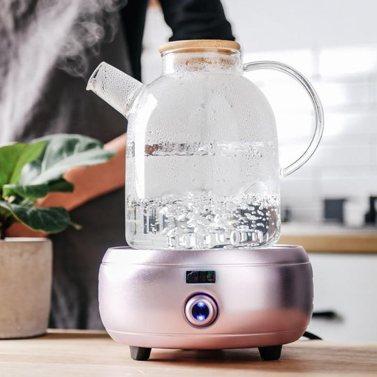 Teekanne Glas für Tee 1-1,5 L Hitzebeständig Kristallklar Modernes Design 1