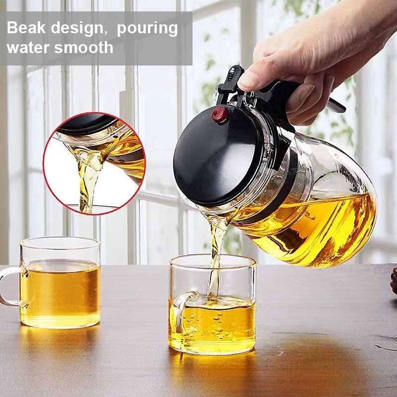 Teekanne Glas mit Sieb Hitzebeständig Modernes Design für Teeliebhaber 5