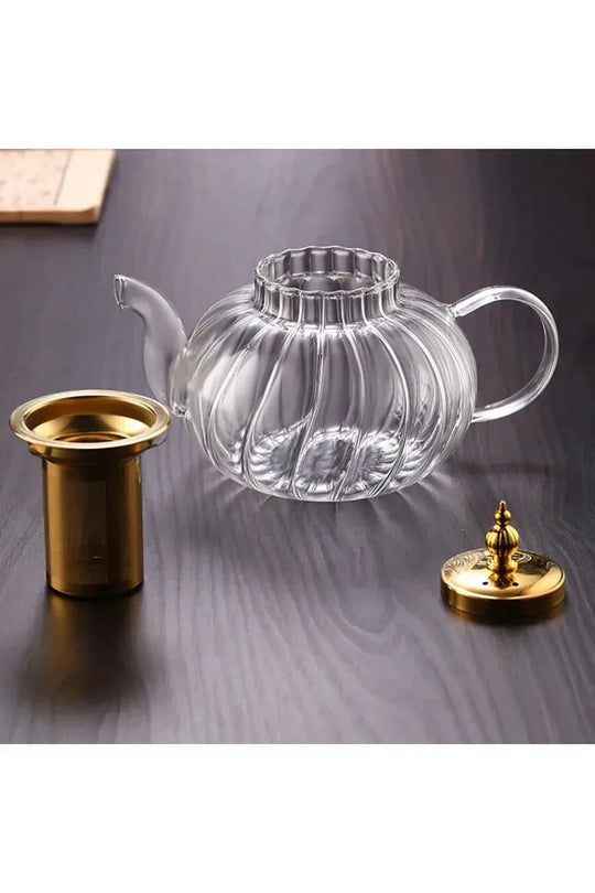 Teekanne mit Sieb aus Glas für losen Tee - Hitzebeständig, 1200 ml, Spülmaschinenfest 3