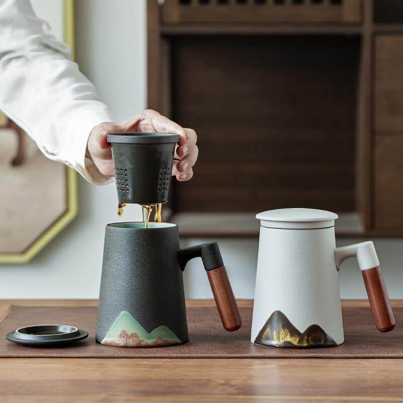 Teetasse Japanischer Stil mit Filter 400 ml 0
