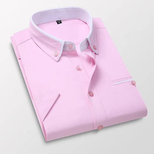 Herren Kurzarmhemd Klassischer Stil Baumwolle Polyester 6