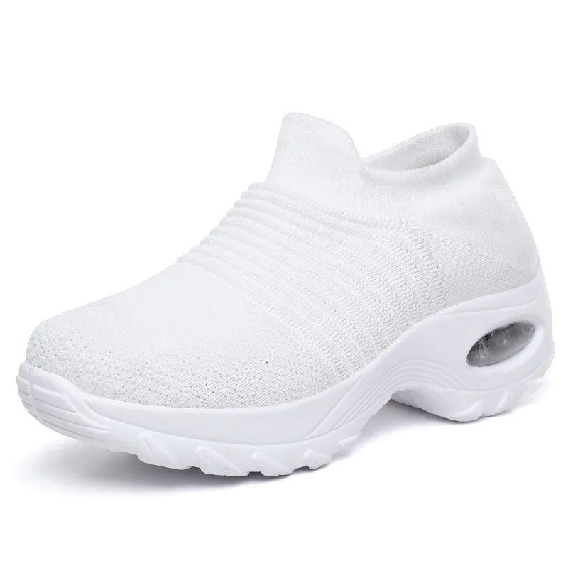 Therapeutische Damen-Sneaker mit Plateau, Schwarz, Weiß, Rot 10
