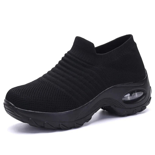 Therapeutische Damen-Sneaker mit Plateau, Schwarz, Weiß, Rot 9