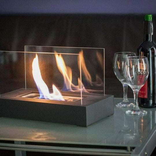 Tischkamin Outdoor Tragbar - Modernes Tischfeuer für Innen- und Außenbereiche mit Bioethanol Flamme 2