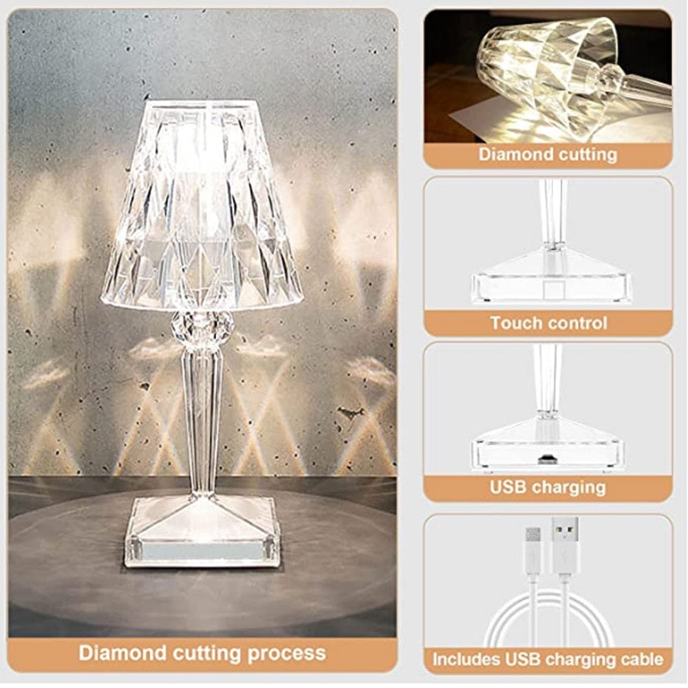 Tischlampe LED im Diamantdesign für stilvolle Beleuchtung 6