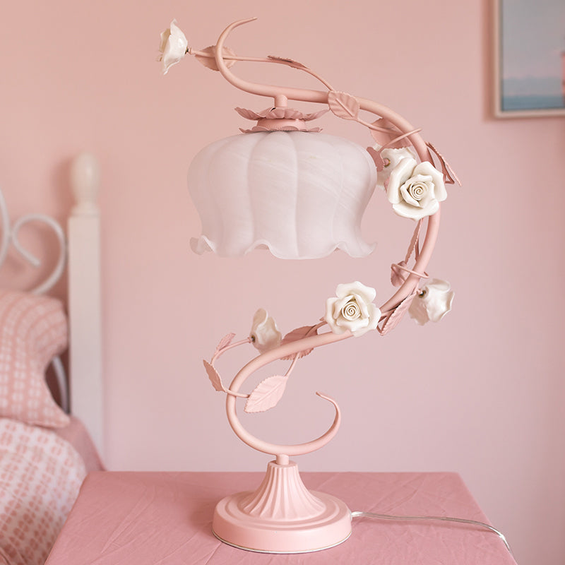 Tischlampe Rose Design für Schlafzimmer im Shabby Chic Stil 2