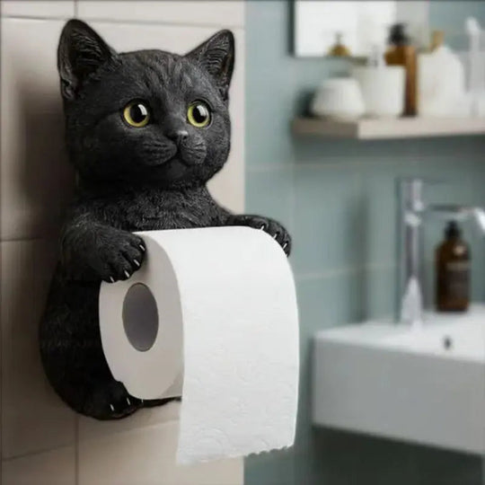 Toilettenpapierhalter Katzenkopf Wandmontiert Verspielt für Badezimmer Deko 2