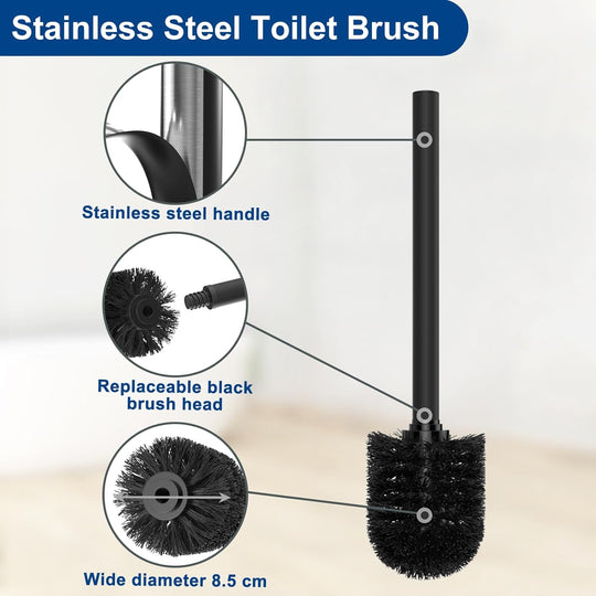 Toilettenpapierhalter mit integrierter Bürste für modernes Badezimmer 4
