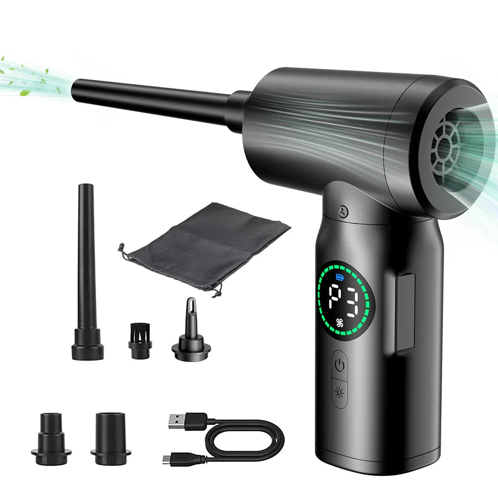 Tragbarer Akku Staubsauger 2-in-1 Kabellos mit LED-Licht für Zuhause und Auto 0